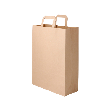 Greenbox Papiertüte mit Henkel XL, 32 x 12 x 40 cm 1 Karton = 250 Stück, Farbe: braun - Bild-Darstellung des Produktes 1