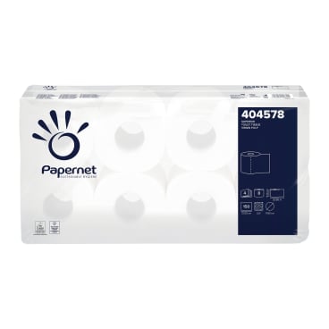 Papernet Toilettenpapier, 4-lagig, weiß 1 Karton = 9 Packungen à 8 x 150 Blatt - Bild-Darstellung des Produktes 1