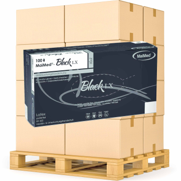 MaiMed® - Black LX Einmalhandschuhe Latex 1 Palette = 630 Packungen à 100 Stück, Größe S - Bild-Darstellung des Produktes 1
