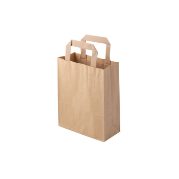 50 Sacs En Papier Kraft Avec Poignées - 14x8x22 Cm - Marron, Recyclables, Pour Emballage Cadeau, Shopping, DIY, Calendrier De L'Avent