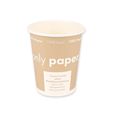 NATURESTAR Bio Kaffeebecher Only Paper, Ø 8 cm 1 Packung = 50 Stück, 150 ml - Bild-Darstellung des Produktes 1