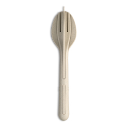 Koziol KLIKK Set Posate Tascabili 3 Pezzi - Riutilizzabili In Plastica Per Campeggio, Picnic E Ufficio