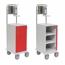 novocal GmbH novocal MRSA2 Desinfektions-Wagen, Desinfektionswagen mit hoher Rückwand für Desinfektionsspender, Zubehör uvm., MRSA2F, mit Fachböden