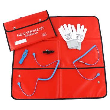 SafeGuard ESD Service Kit, Handschuhe, isolierte Krokoklemme Farbe: rot - Bild-Darstellung des Produktes 1