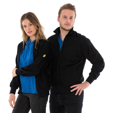 SafeGuard ESD Sweatjacke 260 g/m², mit Zip, schwarz Größe: 3XL, unisex - Bild-Darstellung des Produktes 1