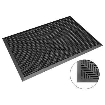 SafeGuard ESD Bodenmatte, schwarz, Halbkugel Noppen Maße (B x L): 950 x 1250 mm - Bild-Darstellung des Produktes 1