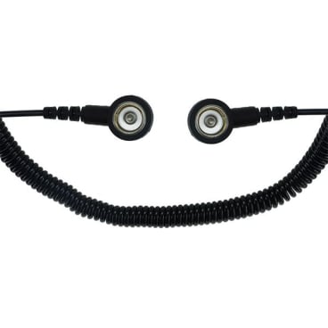 SafeGuard ESD Spiralkabel, 2 Mohm, schwarz 2,4 m, 10/10 mm Druckknopf - Bild-Darstellung des Produktes 1