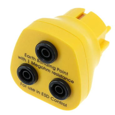 SafeGuard ESD Erdungsstecker, Bananensteckerbüchse, gelb 3 x 4 mm - Bild-Darstellung des Produktes 1