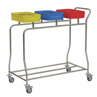 novocal Wäschesammler "Kompakt plus" aus Edelstahl Dreifachsammler NW83 - Bild-Darstellung des Produktes 1