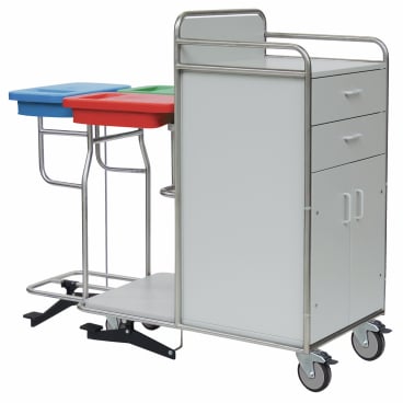 novocal Stationswagen SW 700 inkl. Hohem Frischwäscheschrank integrierter Dreifach-Sammler + 2 Schubladen - Bild-Darstellung des Produktes 1