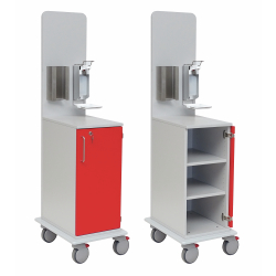 novocal GmbH novocal MRSA1 Desinfektions-Wagen, Desinfektionswagen mit hoher Rückwand für Desinfektionsspender, Zubehör uvm., Maße (B x T x H): 44 x 57 x 166,5 cm, MRSA1F