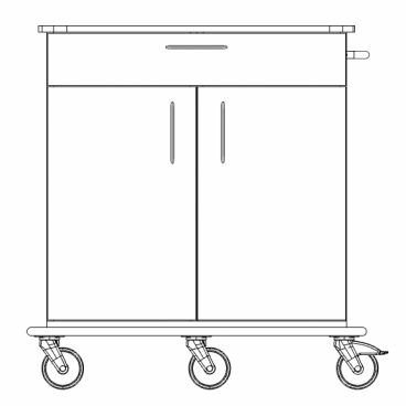 novocal Pflege- und Arbeitswagen PAW9000 PAW9102: 1 Schublade + 2 Türen - Bild-Darstellung des Produktes 1