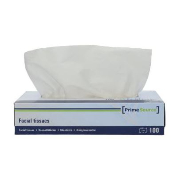 PrimeSource Kosmetiktücher, 2-lagig, weiß 1 Karton = 48 Packungen à 100 Tücher - Bild-Darstellung des Produktes 1