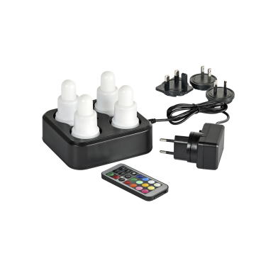 DUNI LED 4er Teelichter Set, inkl. Fernbedienung 1 Karton = 1 Stück - Bild-Darstellung des Produktes 1
