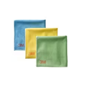 3M™ Scotch-Brite™ 2011 Hochleistungs-Mikrofasertuch, 3 Farben 1 Karton = 10 Packungen à 3 Tücher, Farbe: blau, gelb, grün - Bild-Darstellung des Produktes 1