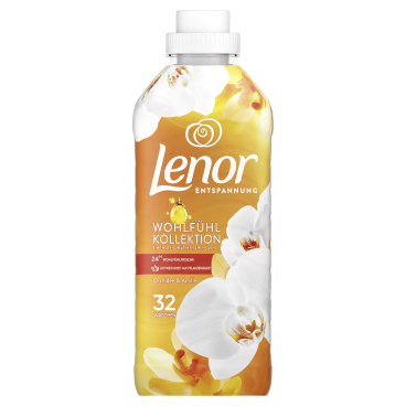 Lenor Weichspüler Orchidee & Vanille, Note von ätherischen Ölen 0,8 Liter - Flasche, für ca. 32 Waschladungen - Bild-Darstellung des Produktes 1