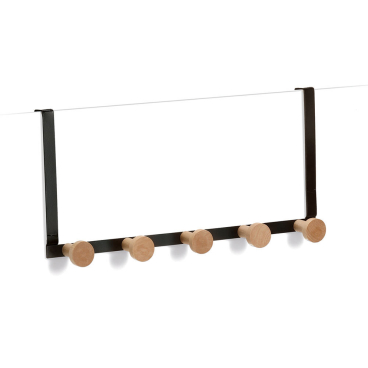 Zeller Türhänger mit 5 Haken, Metall/Holz Farbe: schwarz - Bild-Darstellung des Produktes 1