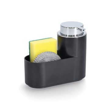 Zeller Seifenspender-Set, 3 teilig, Kunststoff 1 Set = 1 Seifenspender + 1 Spülschwamm + 1 Stahlwolle - Bild-Darstellung des Produktes 1