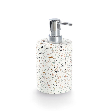 Zeller Seifenspender Terrazzo, Zement Maße (L x B x H): 8,2 x 8,2 x 16,8 cm - Bild-Darstellung des Produktes 1