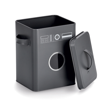 Zeller Waschpulver-Box, Metall – Farbe: grau