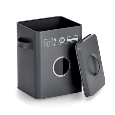 Zeller Waschpulver-Box, Metall – Farbe: grau