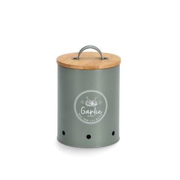 Zeller Vorratsdose mit Bambusdeckel, Garlic Maße (L x B x H): 11,3 x 11,3 x 17 cm - Bild-Darstellung des Produktes 1