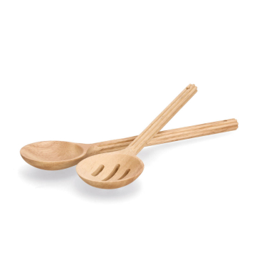 Zeller Salatbesteck-Set Stripes, Gummibaum 1 Set = 2 Löffel - Bild-Darstellung des Produktes 1