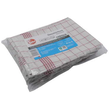Sito Geschirrtuch, Baumwolle, 50 x 70 cm 1 Karton = 10 Packung à 10 Tücher, Farbe: rot-weiß - Bild-Darstellung des Produktes 1