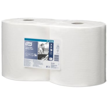 Tork Extra starke Papierwischtücher, W1/W2, 1-lagig, weiß 1 Packung = 2 Rollen à 350 Blatt - Bild-Darstellung des Produktes 1