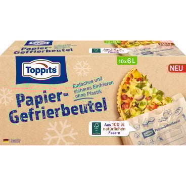 Toppits® Papier-Gefrierbeutel, reißfest 1 Packung = 10 Stück, Fassungsvermögen: 6 Liter - Bild-Darstellung des Produktes 1