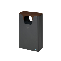 VAR GmbH VAR WSG 82 Wertstoffsammelgerät, Pulverbeschichtung, 60 Liter, Sammelbehälter inklusive Montagematerialien, Aufsatz: braun, Biomüll 02163