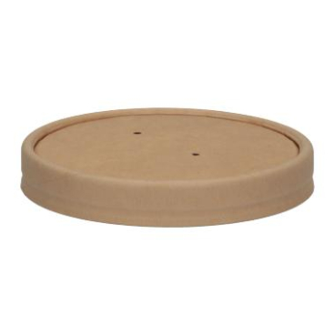 Verive Karton Membrandeckel für Suppenbecher, braun, Ø 9,6 cm 1 Packung = 25 Stück - Bild-Darstellung des Produktes 1