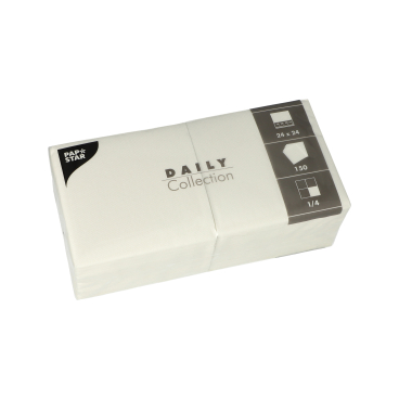 Papstar DAILY Collection Servietten, 32x32 cm, 1/4 Falz, weiß 1 Packung = 150 Stück - Bild-Darstellung des Produktes 1