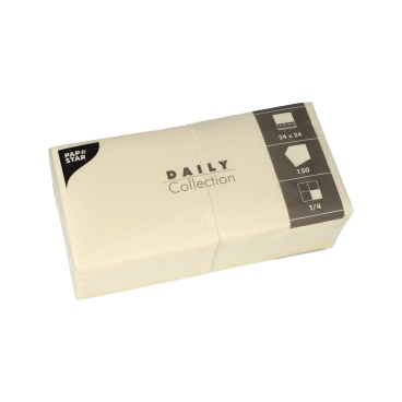 Papstar DAILY Collection Servietten, 24x24 cm, 1/4, champanger 1 Packung = 150 Stück - Bild-Darstellung des Produktes 1