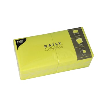 Papstar DAILY Collection Servietten, 24x24 cm, 1/4, limonengrün 1 Packung = 150 Stück - Bild-Darstellung des Produktes 1