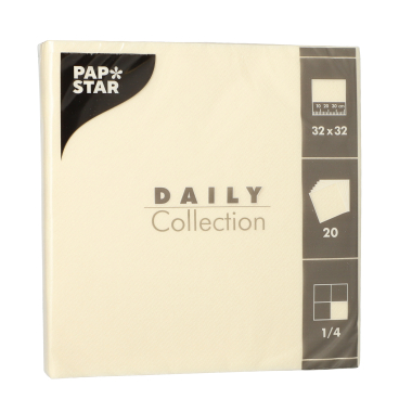 Papstar DAILY Collection Servietten, 32x32 cm, 1/4, champanger 1 Packung = 20 Stück - Bild-Darstellung des Produktes 1