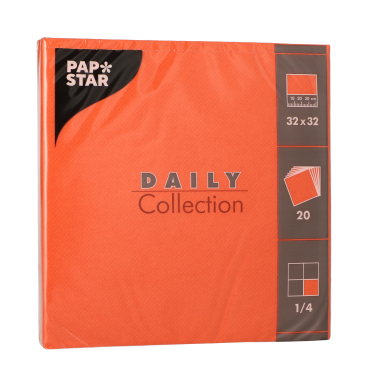 Papstar DAILY Collection Servietten, 32x32 cm, 1/4, nektarine 1 Packung = 20 Stück - Bild-Darstellung des Produktes 1