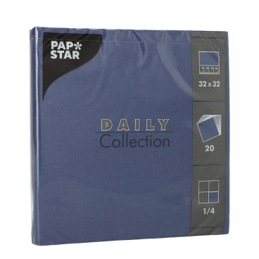Papstar DAILY Collection Servietten, 32x32 cm, 1/4, dunkelblau 1 Packung = 20 Stück - Bild-Darstellung des Produktes 1
