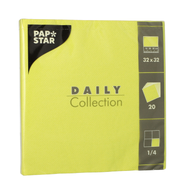 Papstar DAILY Collection Servietten, 32x32 cm, 1/4, limonengrün 1 Packung = 20 Stück - Bild-Darstellung des Produktes 1