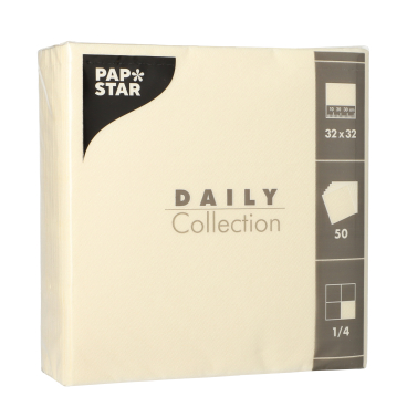Papstar DAILY Collection Servietten, 32x32 cm, 1/4, champanger 1 Packung = 50 Stück - Bild-Darstellung des Produktes 1