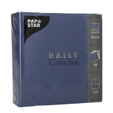 Papstar DAILY Collection Servietten, 32x32 cm, 1/4, dunkelblau 1 Packung = 50 Stück - Bild-Darstellung des Produktes 1