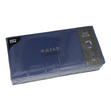 Papstar DAILY Collection Servietten, 32x32 cm, 1/4, dunkelblau 1 Packung = 150 Stück - Bild-Darstellung des Produktes 1