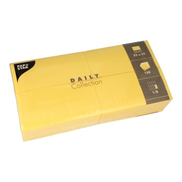 Papstar DAILY Collection Servietten, 32x32 cm, 1/8 Falz, gelb 1 Packung = 150 Stück - Bild-Darstellung des Produktes 1