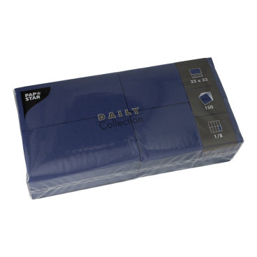 Papstar DAILY Collection Servietten, 32x32 cm, 1/8, dunkelblau 1 Packung = 150 Stück - Bild-Darstellung des Produktes 1
