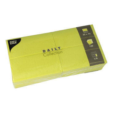 Papstar DAILY Collection Servietten, 32x32 cm, 1/8, limonengrün 1 Packung = 150 Stück - Bild-Darstellung des Produktes 1