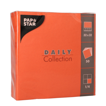 Papstar DAILY Collection Servietten, 32x32 cm, 1/4, nektarine 1 Karton = 14 Packungen à 50 Stück - Bild-Darstellung des Produktes 1