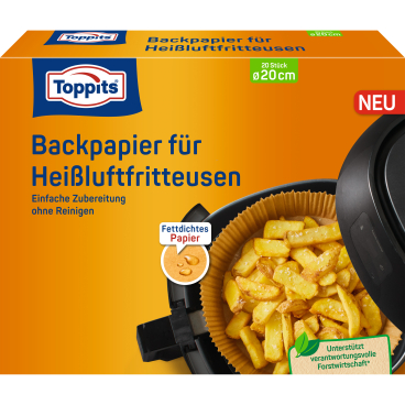 Toppits® Backpapier für Heißluftfritteusen, Ø 20 cm 1 Packung = 20 Stück - Bild-Darstellung des Produktes 1