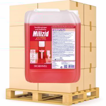 Dr. Schnell MILIZID CITRO Sanitärreiniger, Konzentrat 1 Palette = 60 Kanister à 10 Liter - Bild-Darstellung des Produktes 1