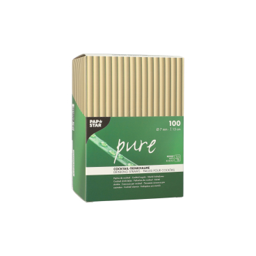 Papstar Pure Bio-Strohhalme Schilf 1 Karton = 10 Packungen à 100 Stück, Ø 7 mm x 15 cm - Bild-Darstellung des Produktes 1