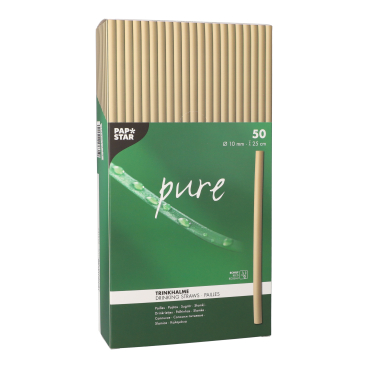 Papstar Pure Bio-Strohhalme Schilf 1 Packung =  50 Stück,  Ø 10 mm x 25 cm - Bild-Darstellung des Produktes 1
